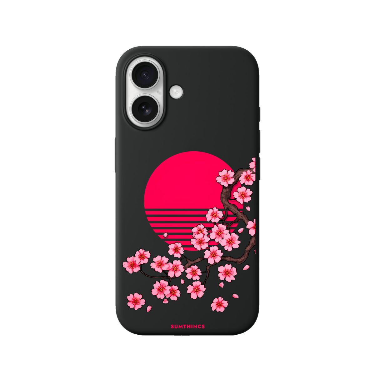 iPhone 17 Cherry Blossom Dawn Premium Telefon Kılıfı Siyah - SUMTHINCS