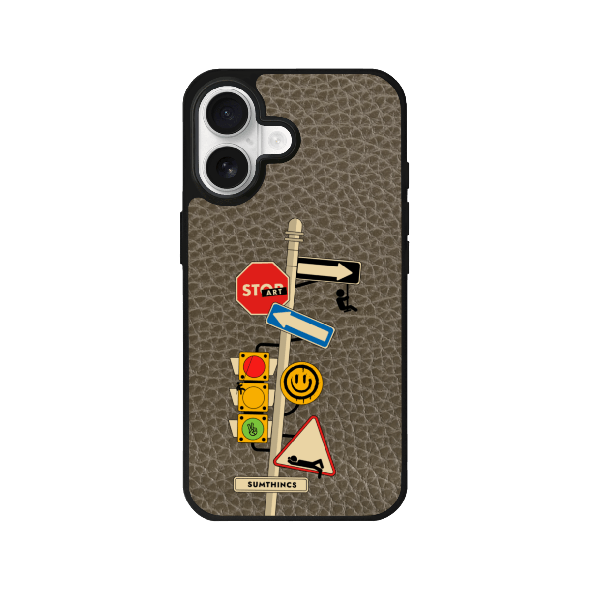 iPhone 17 Crossroad Leather Vegan Deri Telefon Kılıfı Haki - SUMTHINCS