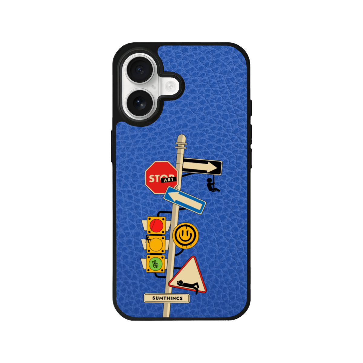 iPhone 17 Crossroad Leather Vegan Deri Telefon Kılıfı Mavi - SUMTHINCS