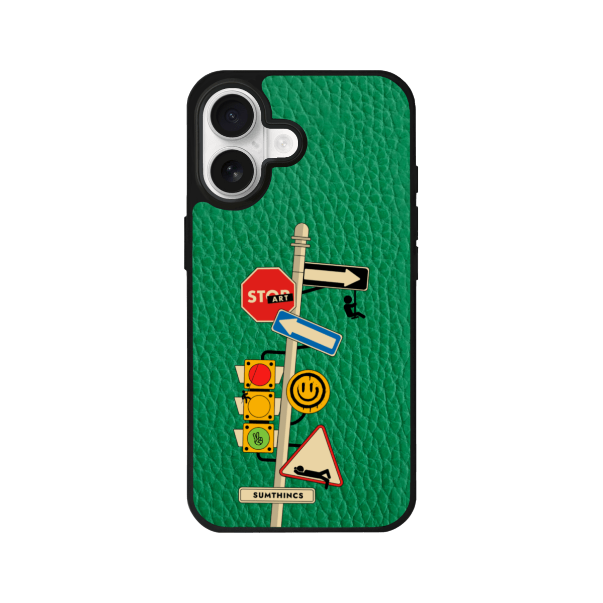 iPhone 17 Crossroad Leather Vegan Deri Telefon Kılıfı Yeşil - SUMTHINCS