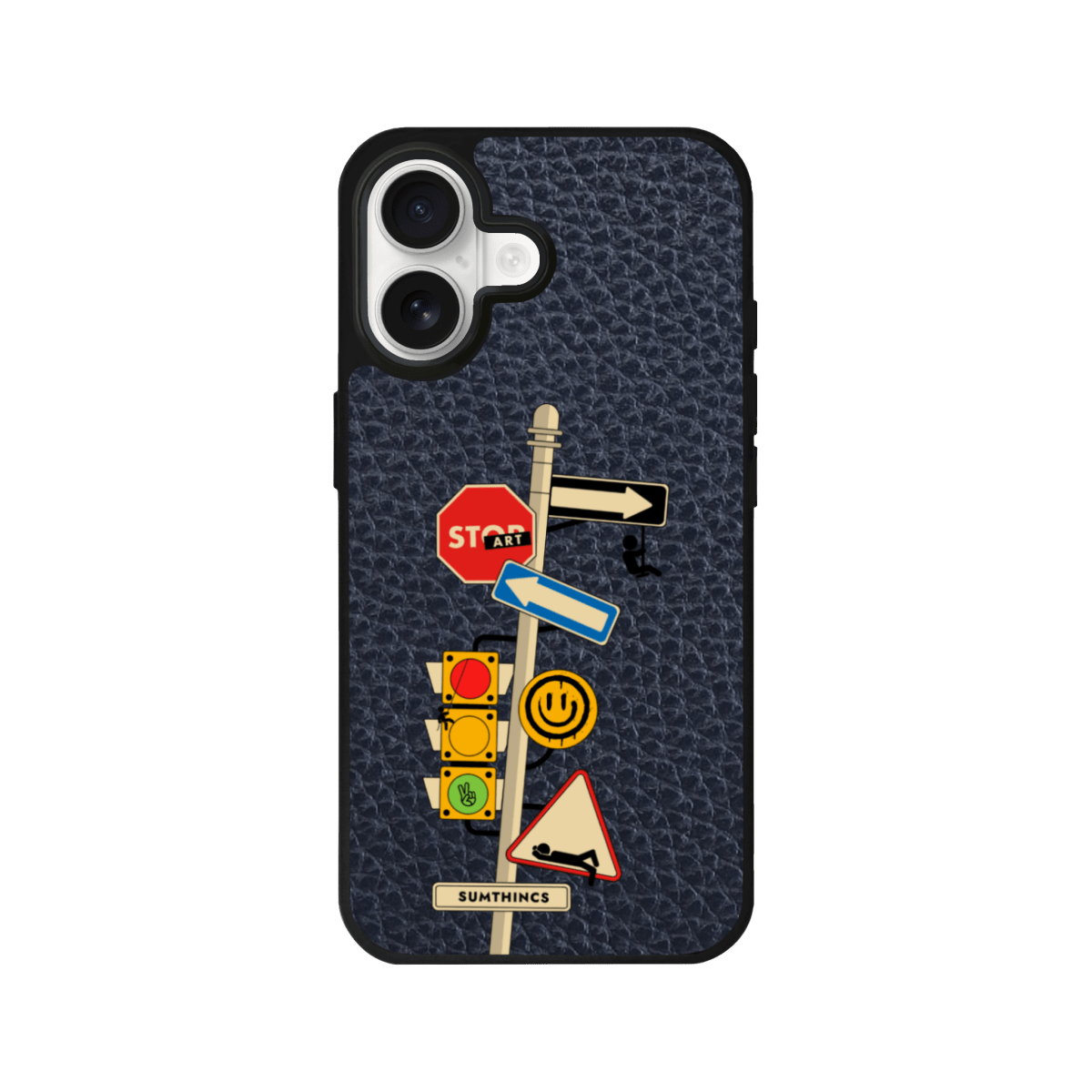 iPhone 17 Crossroad Leather Vegan Deri Telefon Kılıfı Pasifik Mavi - SUMTHINCS