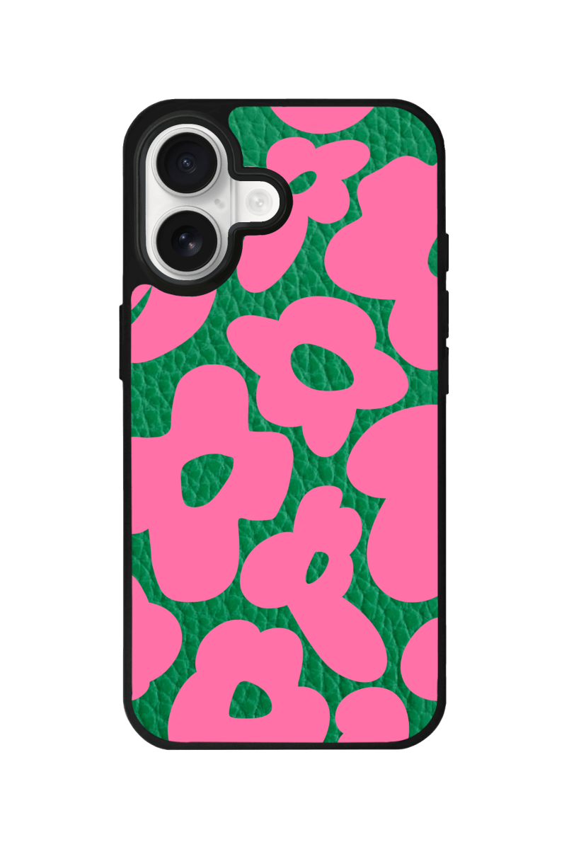 iPhone 17 Daisy Pop Leather Deri Telefon Kılıfı Yeşil - SUMTHINCS