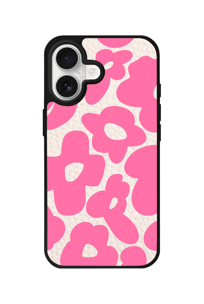 iPhone 17 Daisy Pop Leather Deri Telefon Kılıfı Bej - SUMTHINCS