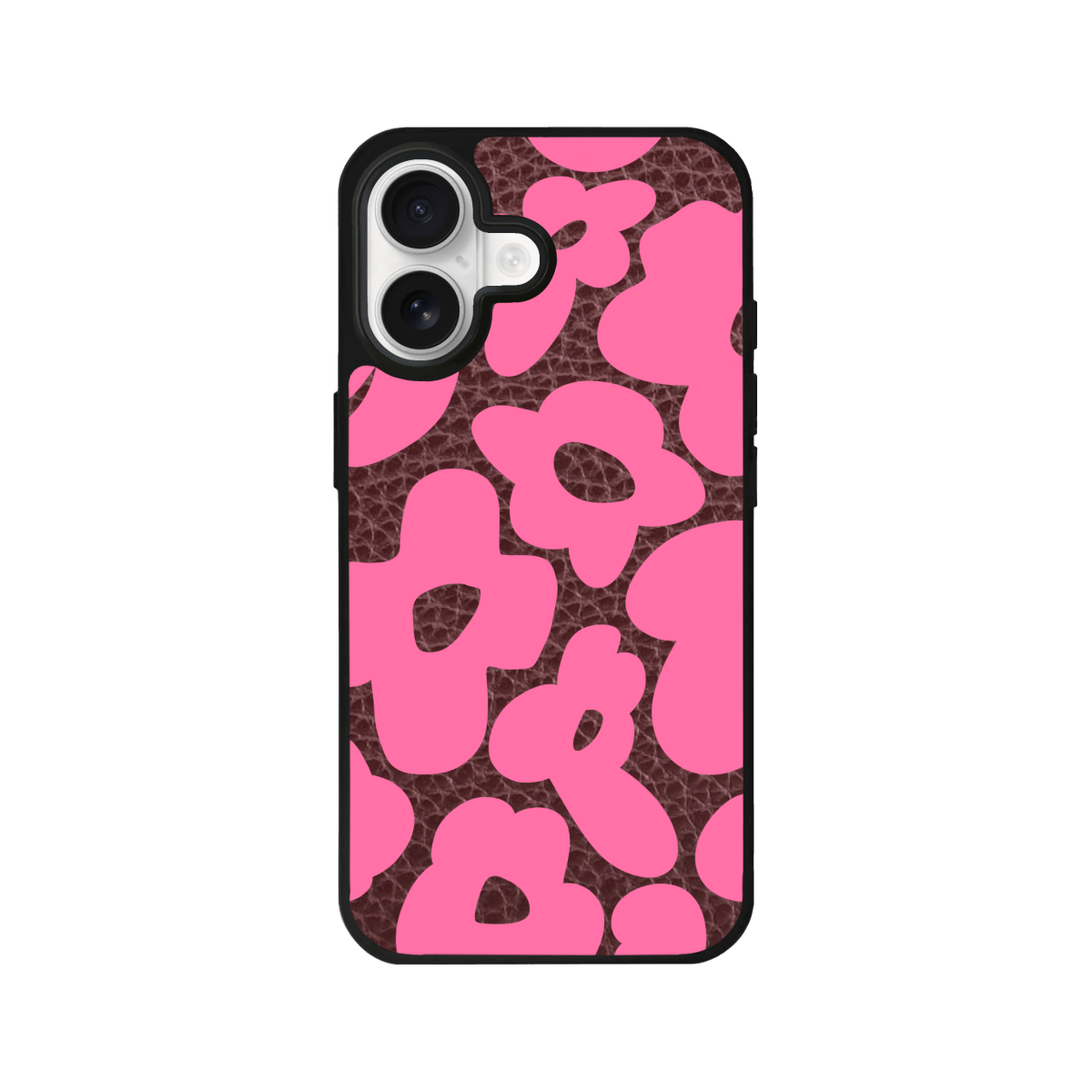 iPhone 17 Daisy Pop Leather Deri Telefon Kılıfı Bordo - SUMTHINCS