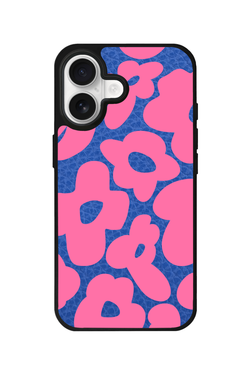 iPhone 17 Daisy Pop Leather Deri Telefon Kılıfı Mavi - SUMTHINCS