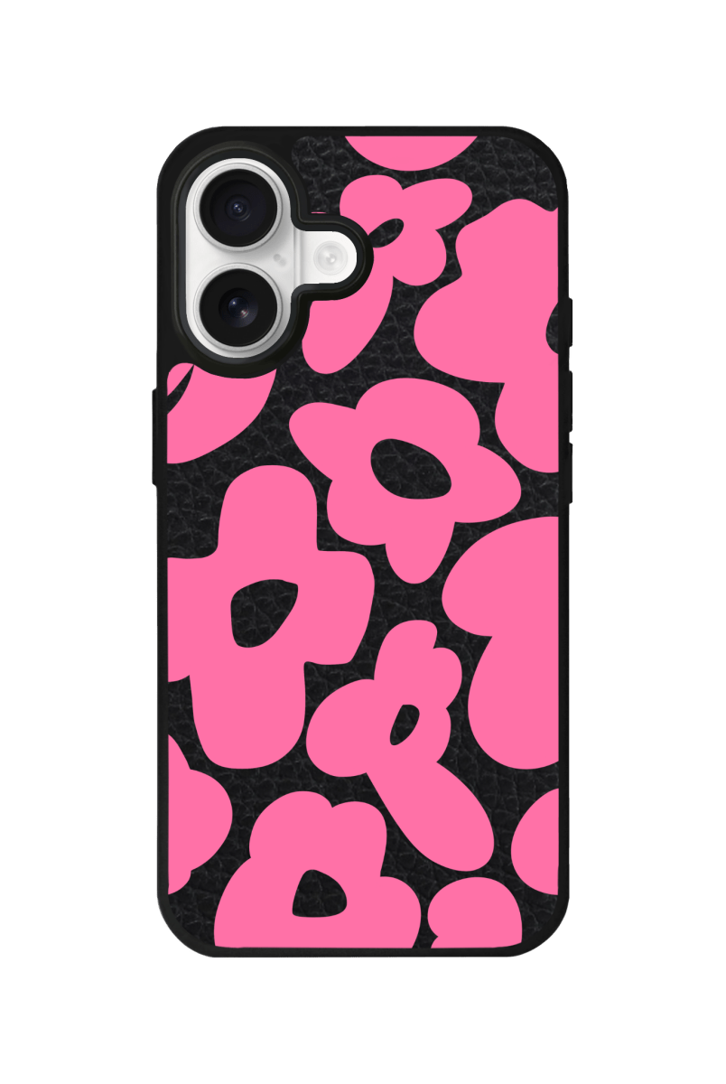 iPhone 17 Daisy Pop Leather Deri Telefon Kılıfı Siyah - SUMTHINCS