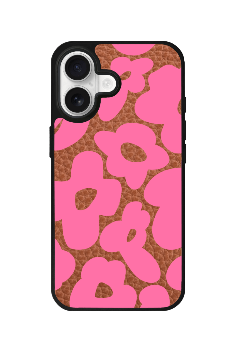 iPhone 17 Daisy Pop Leather Deri Telefon Kılıfı Kahverengi - SUMTHINCS