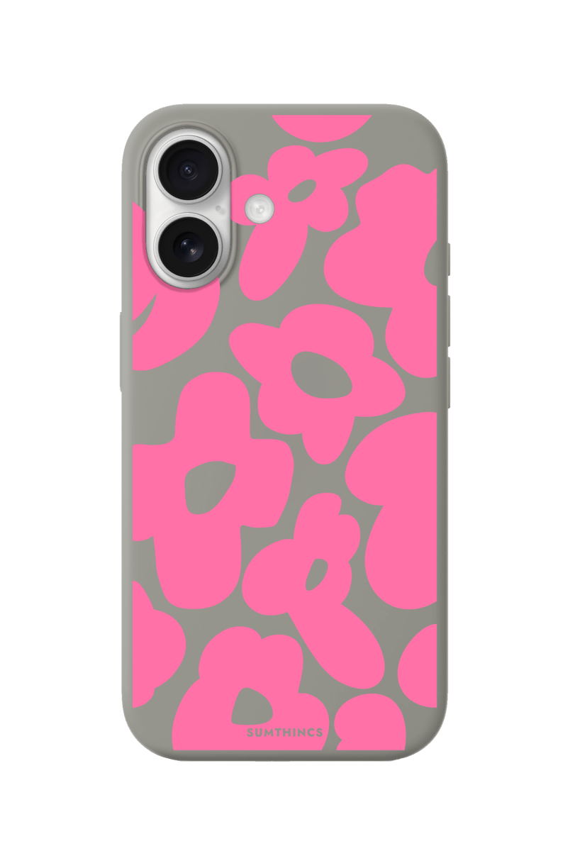 iPhone 17 Daisy Pop Premium Telefon Kılıfı Gri - SUMTHINCS