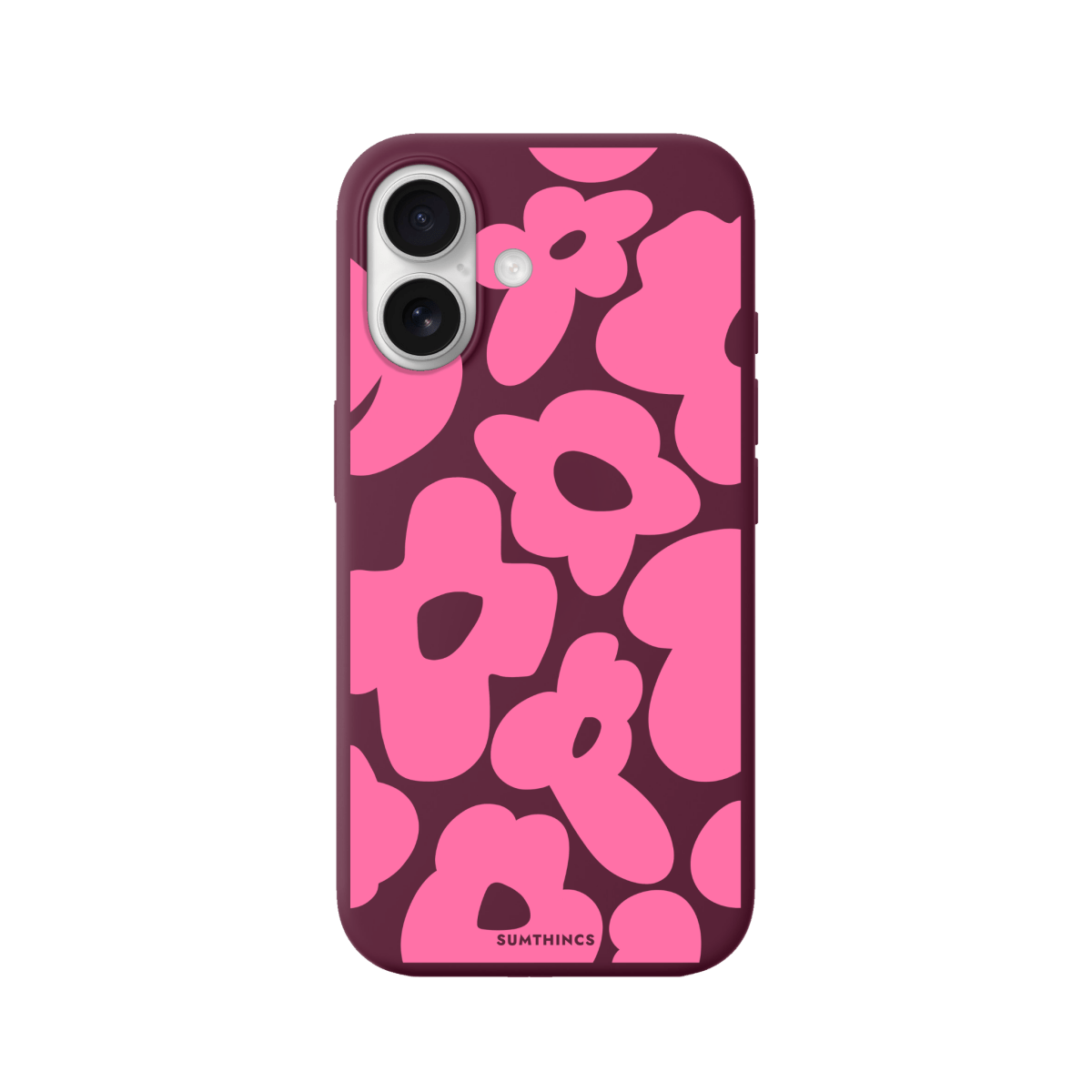 iPhone 17 Daisy Pop Premium Telefon Kılıfı Bordo - SUMTHINCS