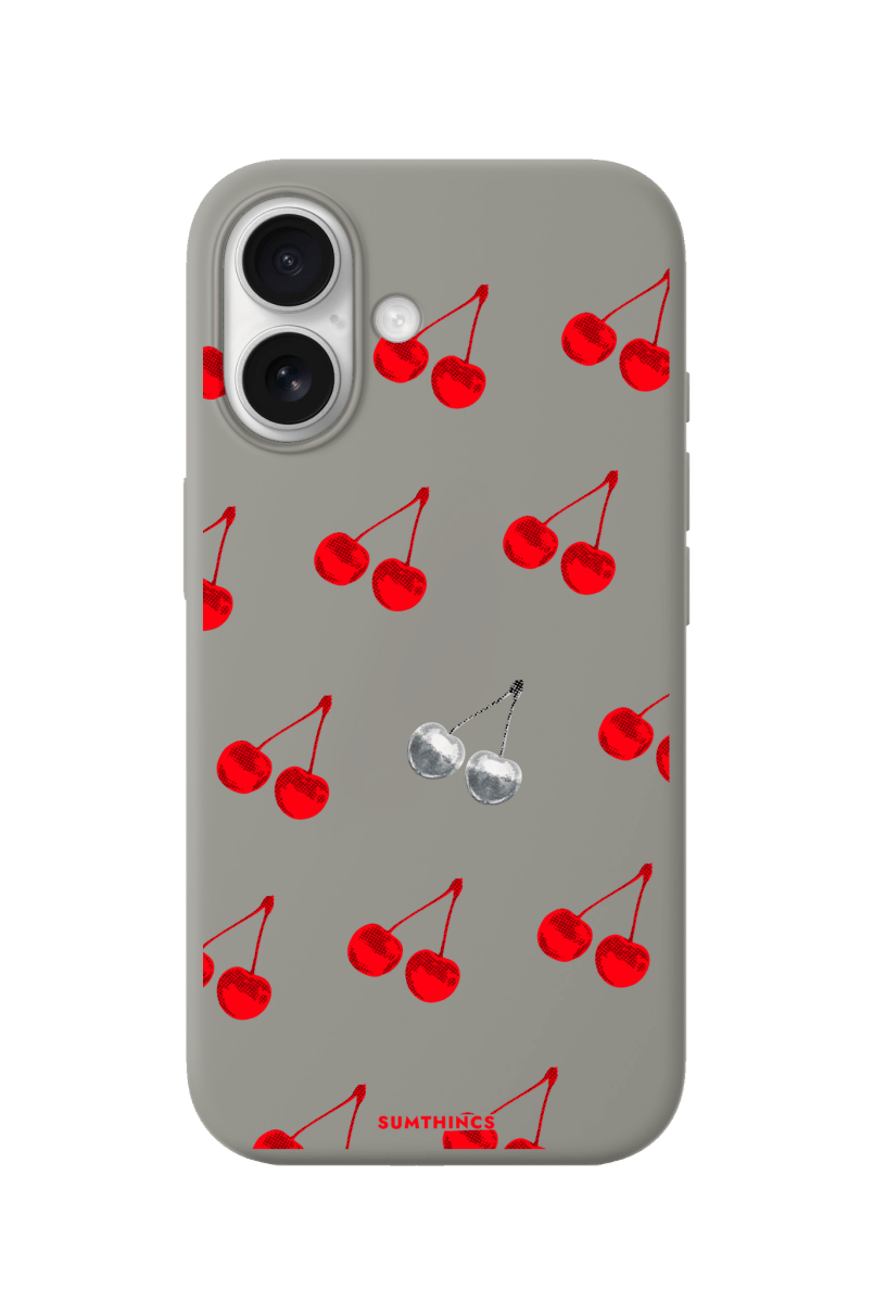 iPhone 17 Disco Cherry Premium Telefon Kılıfı Gri - SUMTHINCS