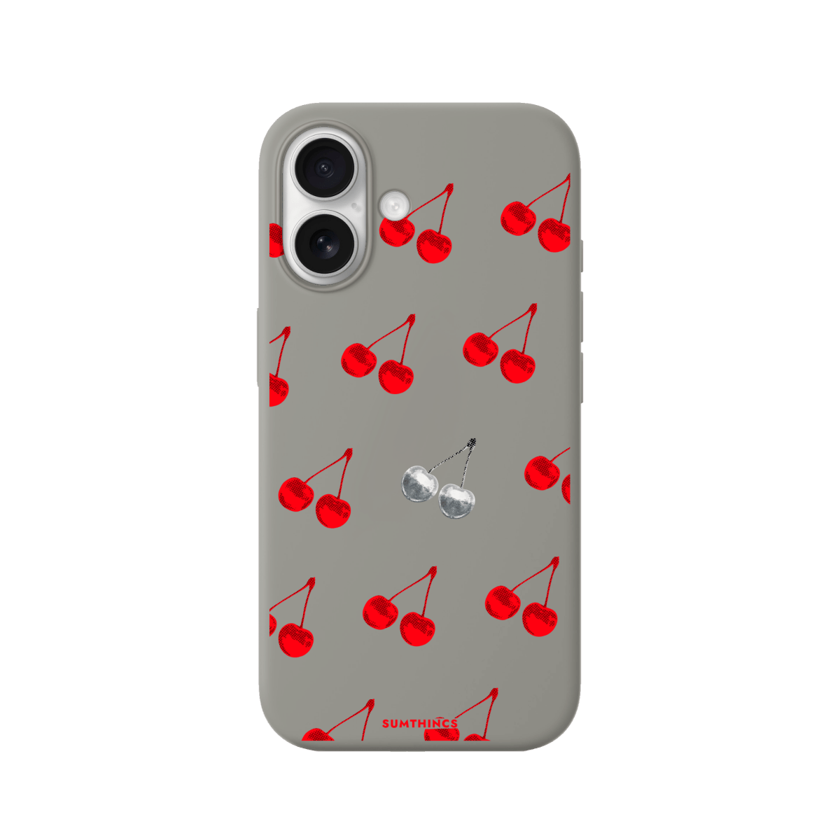 iPhone 17 Disco Cherry Premium Telefon Kılıfı Gri - SUMTHINCS