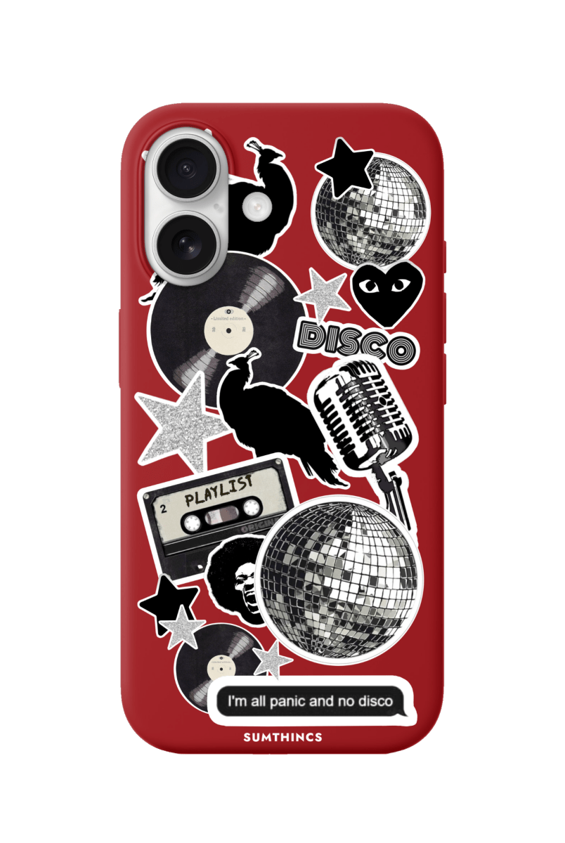 iPhone 17 Disco Stickers Premium Telefon Kılıfı Kırmızı - SUMTHINCS
