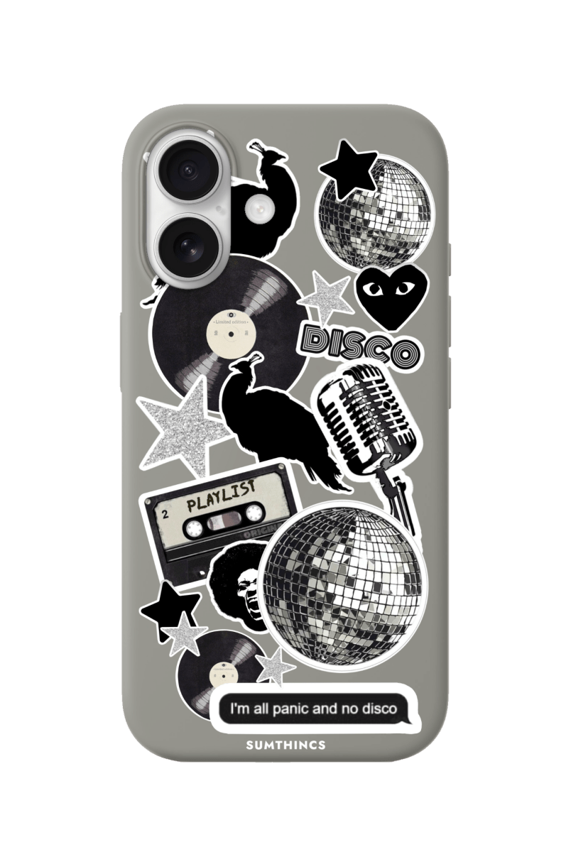 iPhone 17 Disco Stickers Premium Telefon Kılıfı Gri - SUMTHINCS