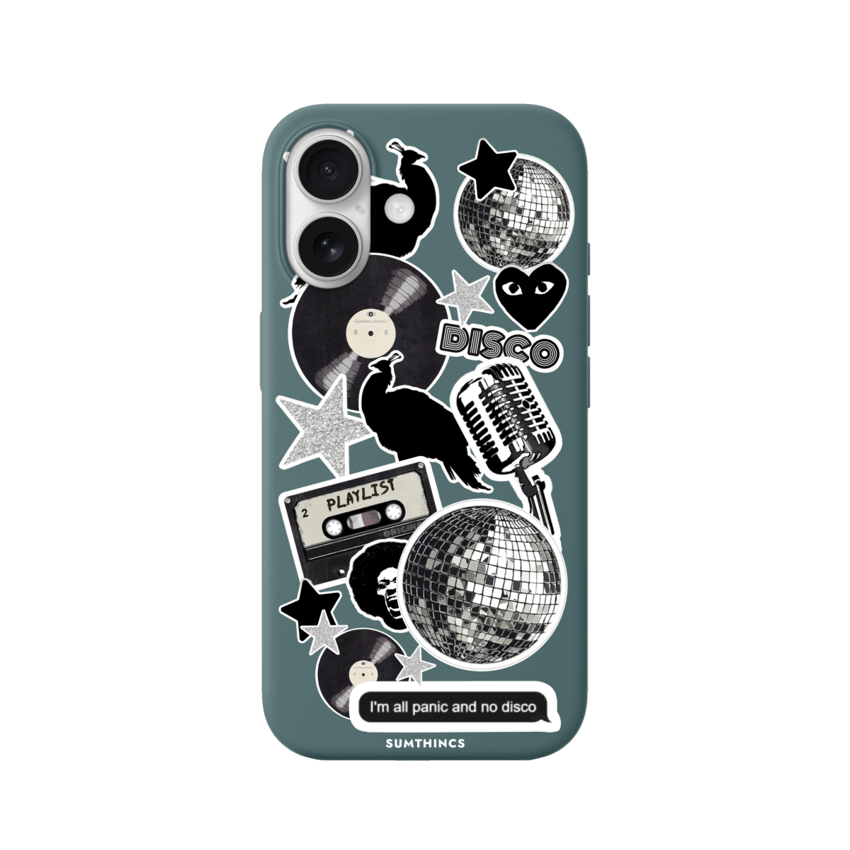 iPhone 17 Disco Stickers Premium Telefon Kılıfı Kaktüs Yeşili - SUMTHINCS