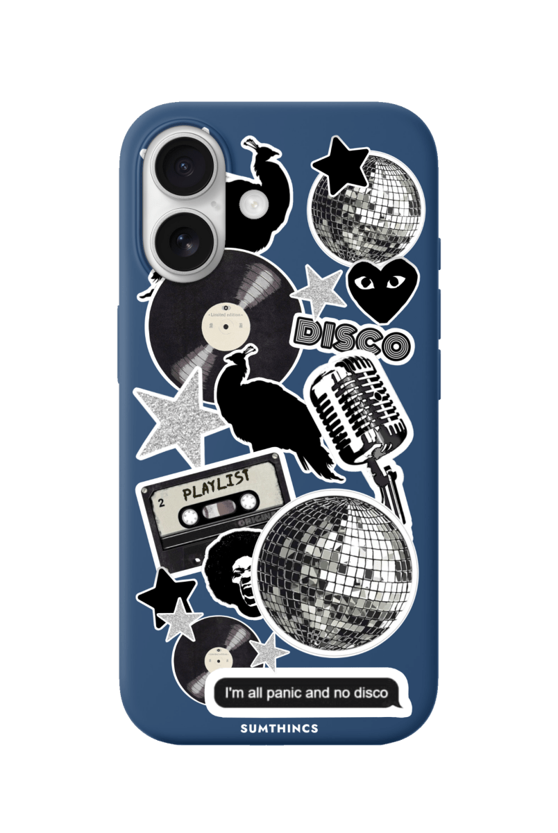 iPhone 17 Disco Stickers Premium Telefon Kılıfı Pasifik Mavi - SUMTHINCS
