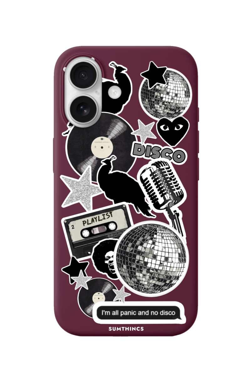 iPhone 17 Disco Stickers Premium Telefon Kılıfı Bordo - SUMTHINCS