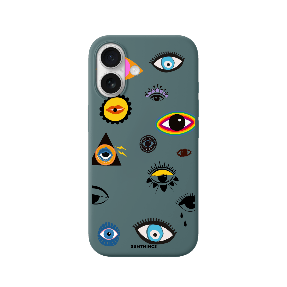 iPhone 17 Eye Stickers Premium Telefon Kılıfı Kaktüs Yeşili - SUMTHINCS