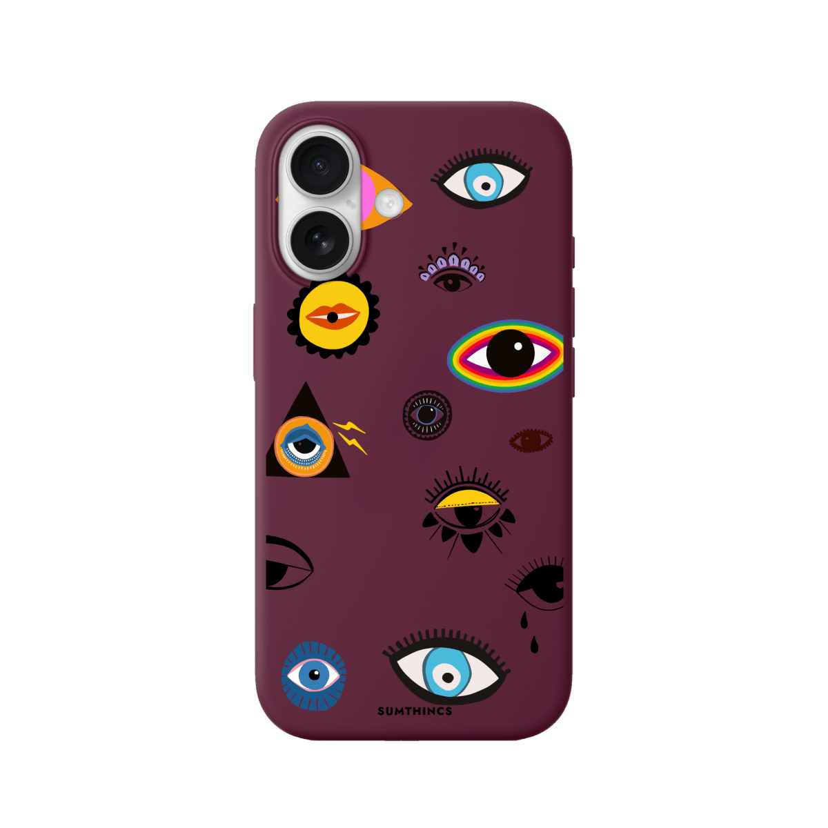 iPhone 17 Eye Stickers Premium Telefon Kılıfı Bordo - SUMTHINCS