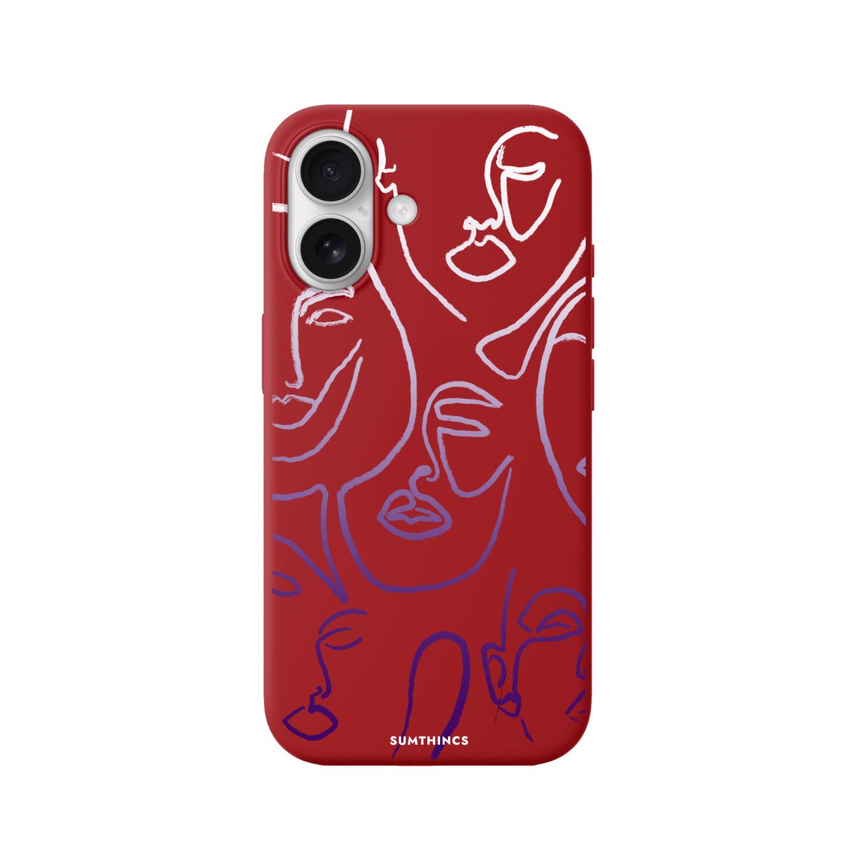 iPhone 17 Faces Premium Telefon Kılıfı Kırmızı - SUMTHINCS