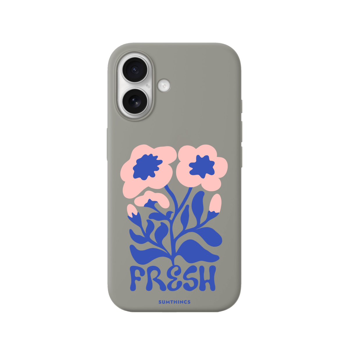 iPhone 17 Fresh Flowers Premium Telefon Kılıfı Gri - SUMTHINCS