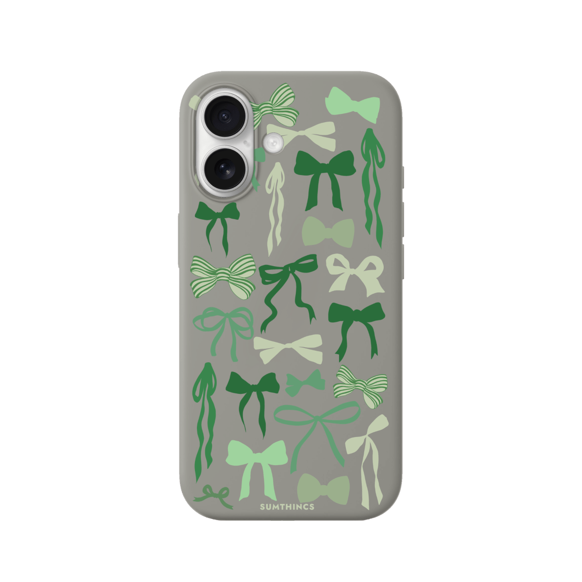 iPhone 17 Green Garland Premium Telefon Kılıfı Gri - SUMTHINCS