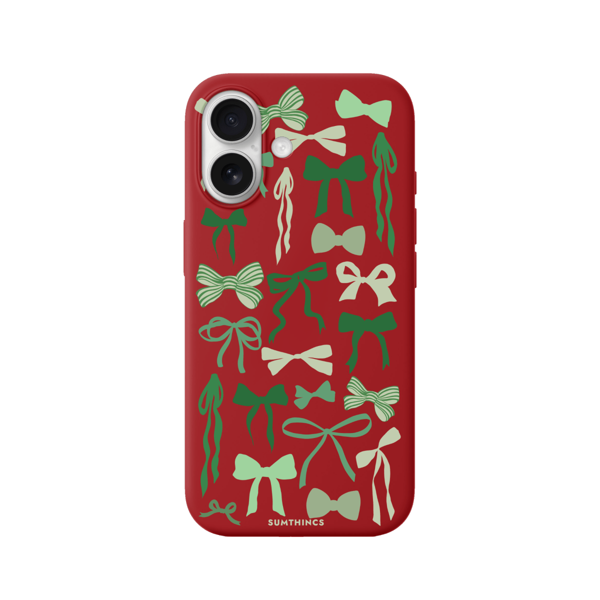 iPhone 17 Green Garland Premium Telefon Kılıfı Kırmızı - SUMTHINCS