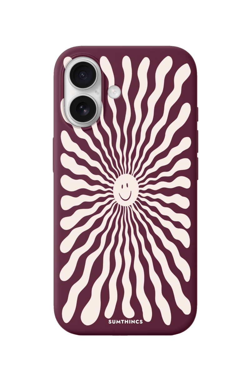 iPhone 17 Happy Little Sun Premium Telefon Kılıfı Bordo - SUMTHINCS