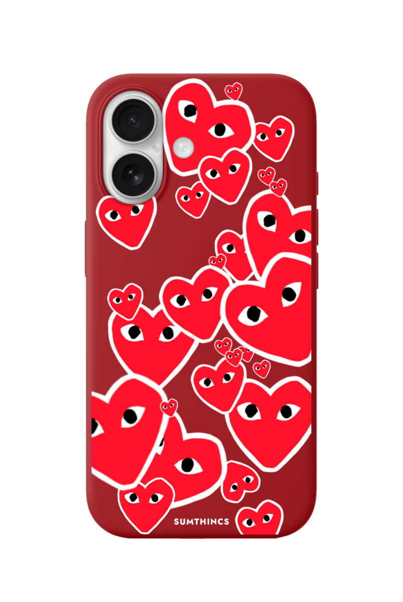 iPhone 17 Hearts Premium Telefon Kılıfı Kırmızı - SUMTHINCS