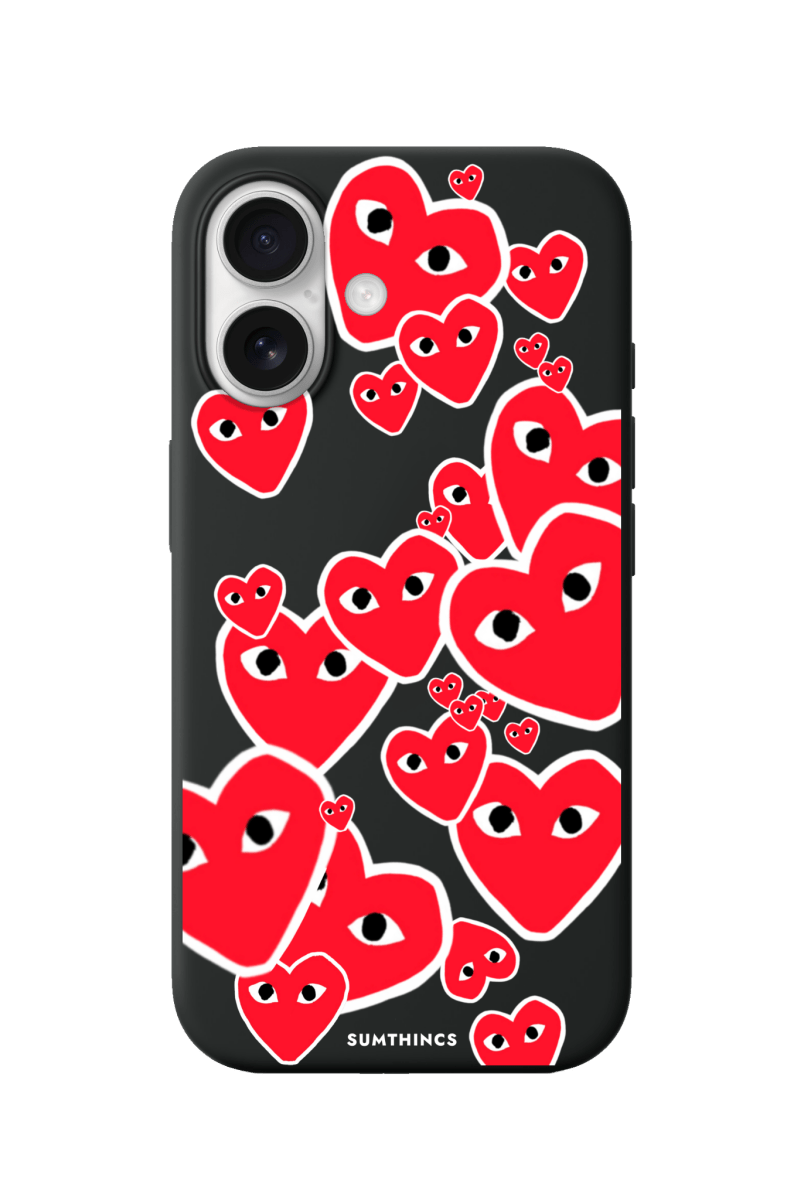 iPhone 17 Hearts Premium Telefon Kılıfı Siyah - SUMTHINCS