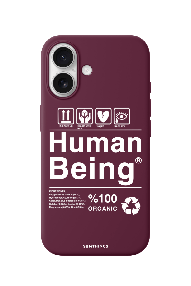 iPhone 17 Human Being Premium Telefon Kılıfı Bordo - SUMTHINCS