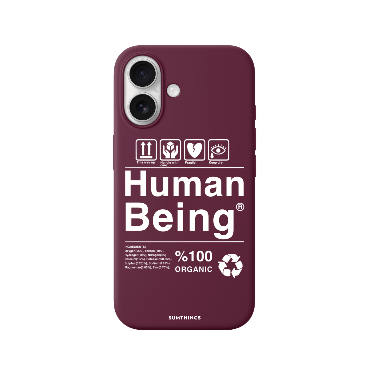 iPhone 17 Human Being Premium Telefon Kılıfı Bordo - SUMTHINCS