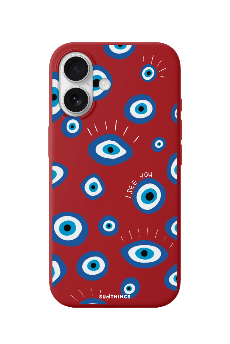 iPhone 17 I See You Premium Telefon Kılıfı Kırmızı - SUMTHINCS