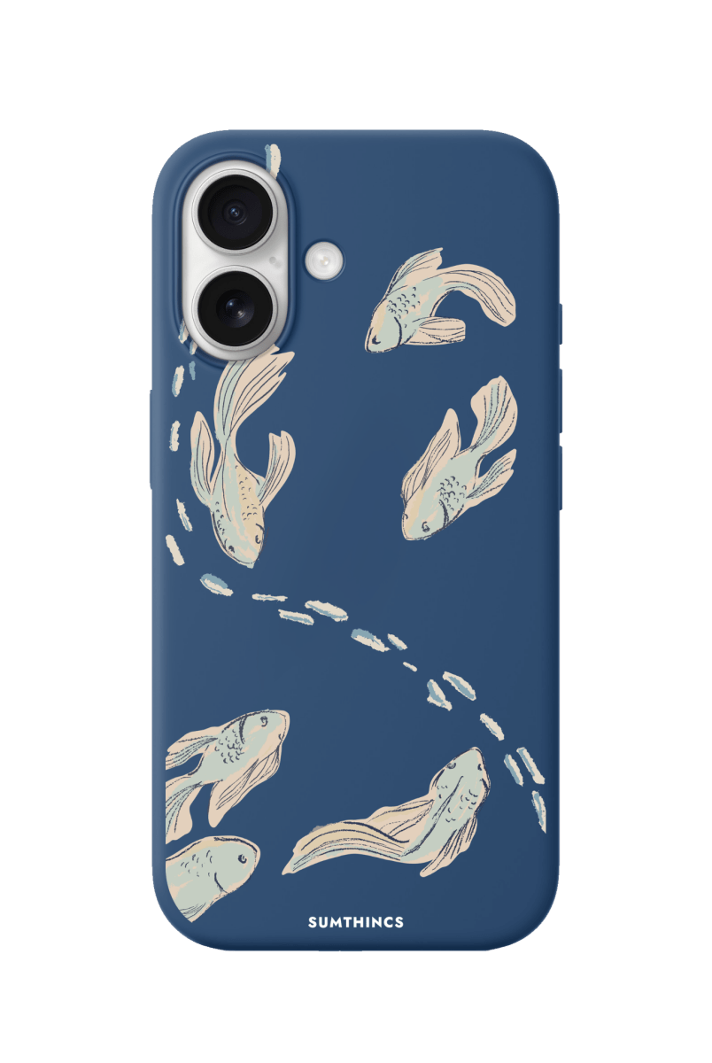 iPhone 17 Koi Fish Premium Telefon Kılıfı Pasifik Mavi - SUMTHINCS
