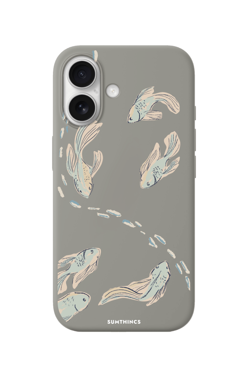 iPhone 17 Koi Fish Premium Telefon Kılıfı Gri - SUMTHINCS