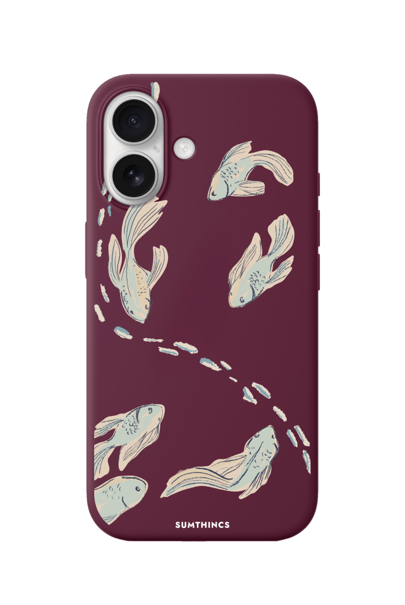 iPhone 17 Koi Fish Premium Telefon Kılıfı Bordo - SUMTHINCS