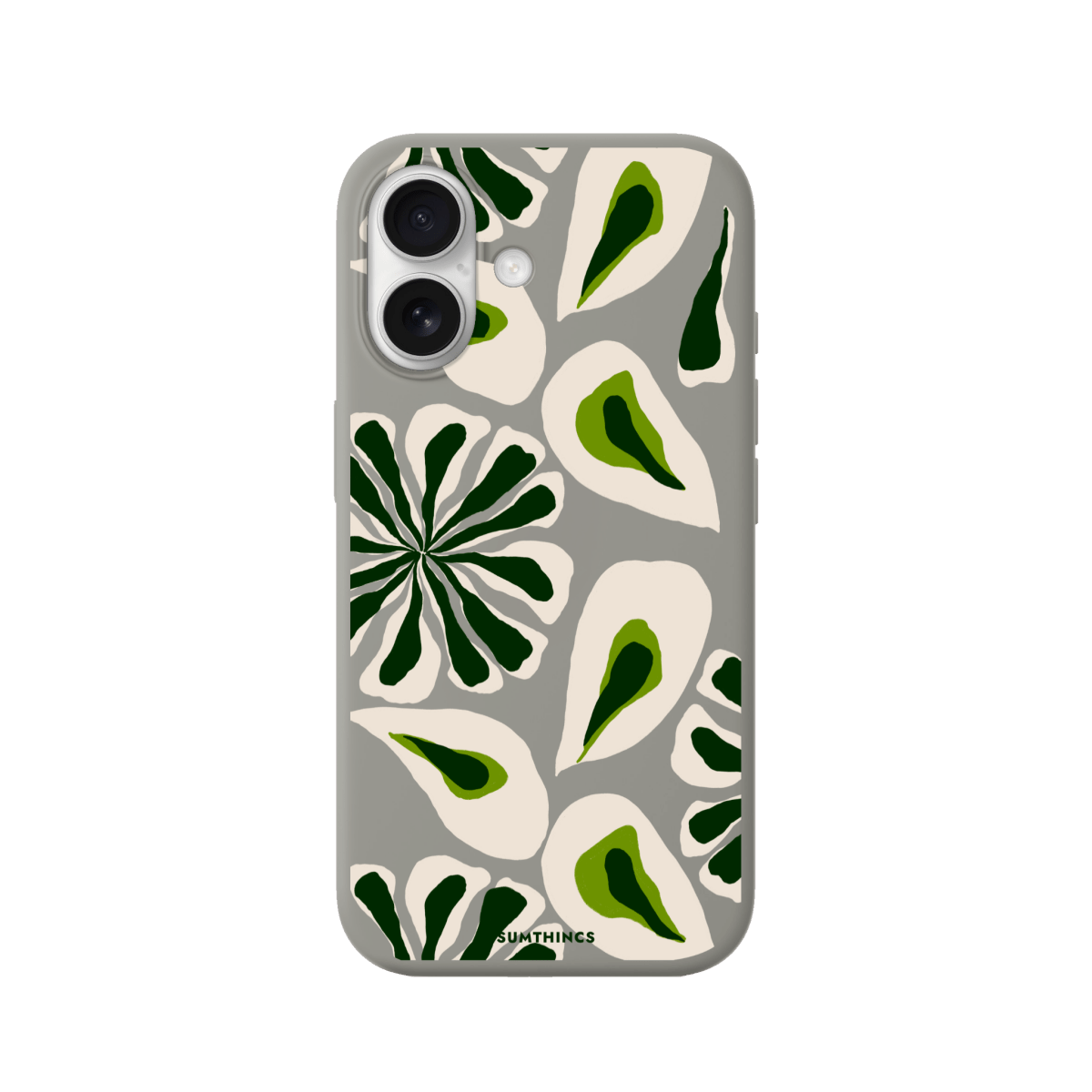 iPhone 17 Leafs Premium Telefon Kılıfı Gri - SUMTHINCS