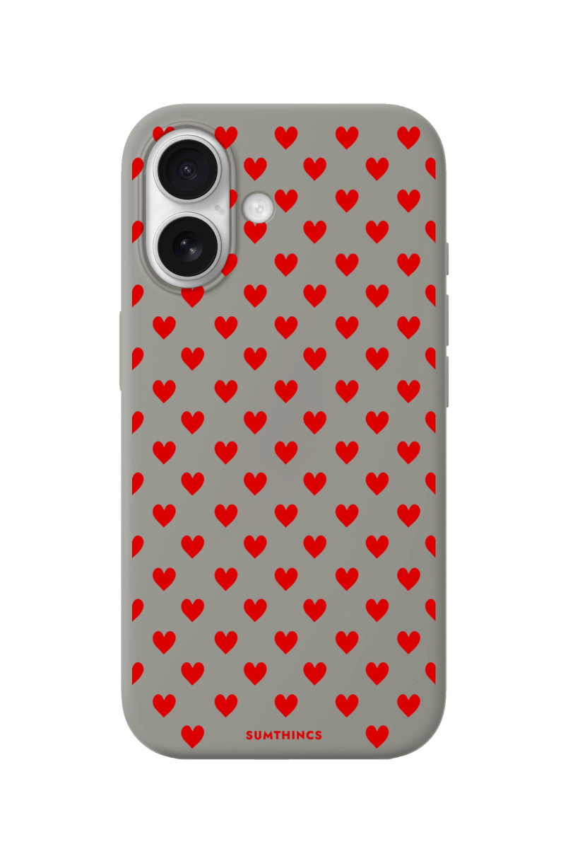 iPhone 17 Little Hearts Premium Telefon Kılıfı Gri - SUMTHINCS