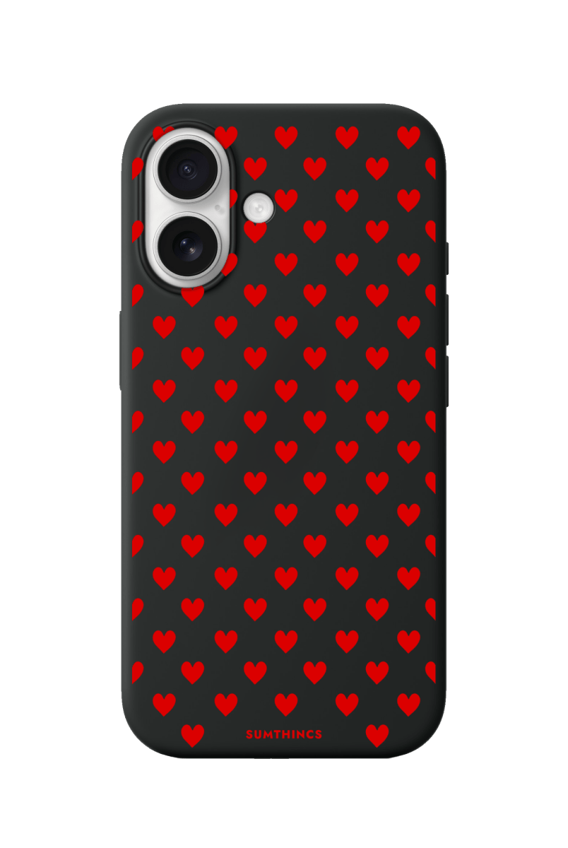 iPhone 17 Little Hearts Premium Telefon Kılıfı Siyah - SUMTHINCS