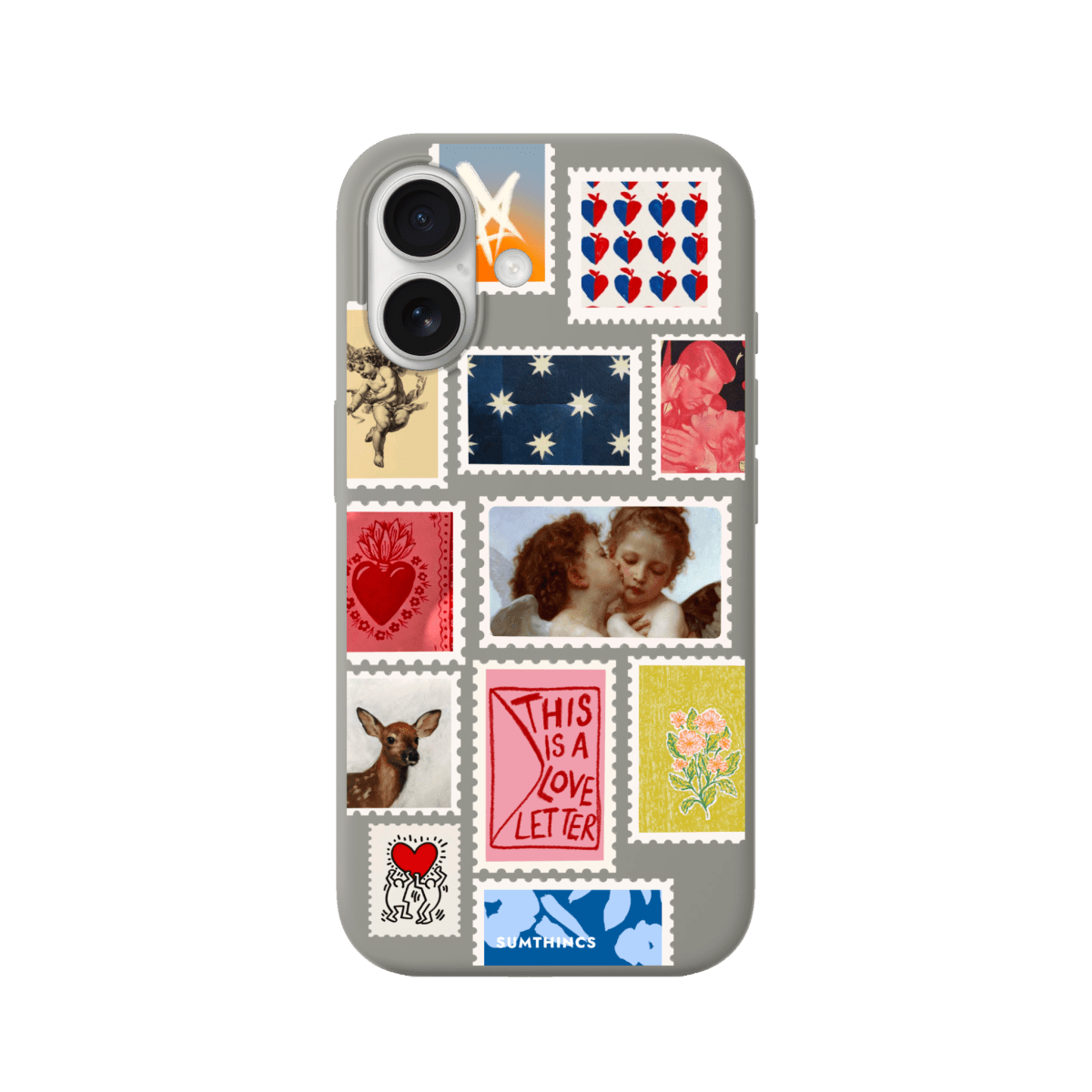 iPhone 17 Love Letter Premium Telefon Kılıfı Gri - SUMTHINCS