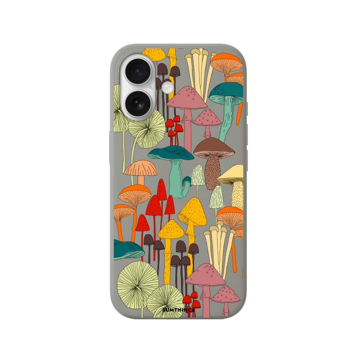 iPhone 17 Mushrooms Premium Telefon Kılıfı Gri - SUMTHINCS