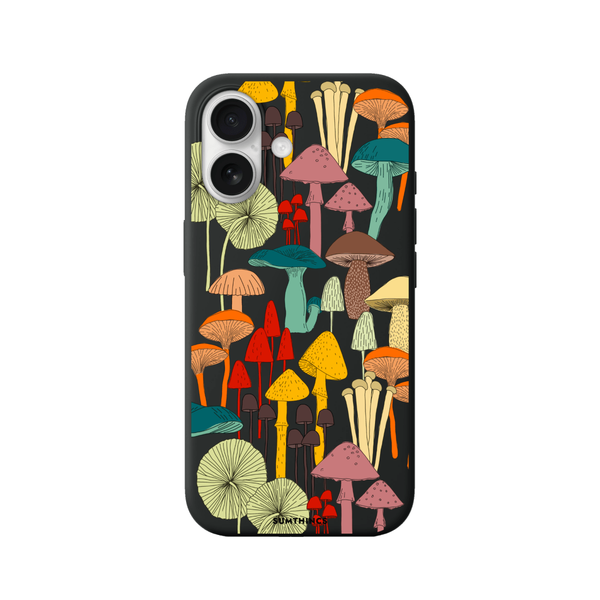 iPhone 17 Mushrooms Premium Telefon Kılıfı Siyah - SUMTHINCS