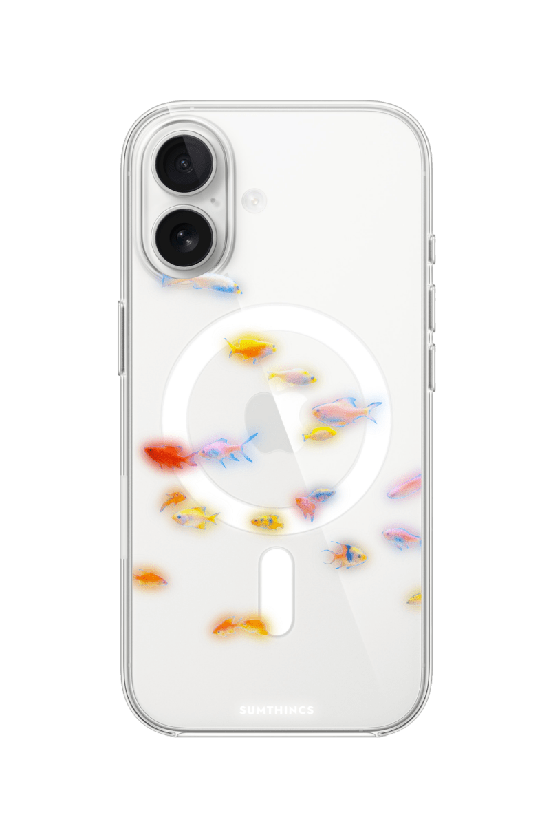 iPhone 17 Neon Fish Clear Magsafe Şeffaf Telefon Kılıfı - SUMTHINCS