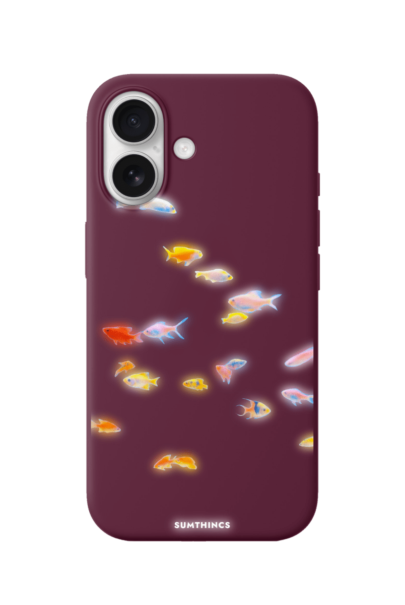 iPhone 17 Neon Fish Premium Telefon Kılıfı Bordo - SUMTHINCS