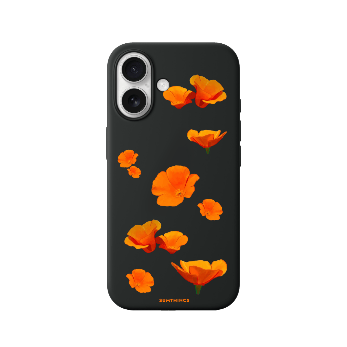iPhone 17 Poppies Premium Telefon Kılıfı Siyah - SUMTHINCS