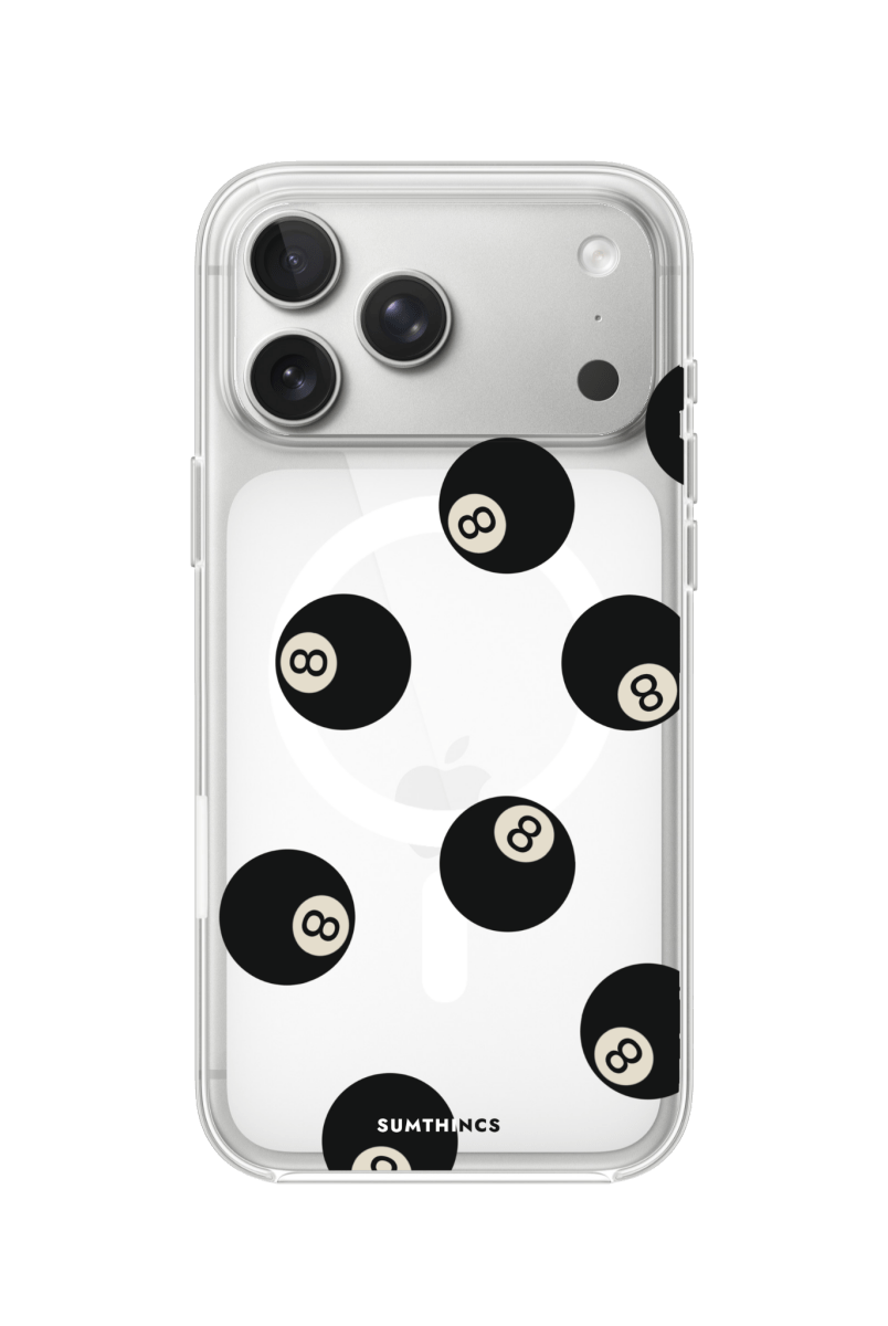 iPhone 17 Pro 8Ball Clear Magsafe Şeffaf Telefon Kılıfı - SUMTHINCS