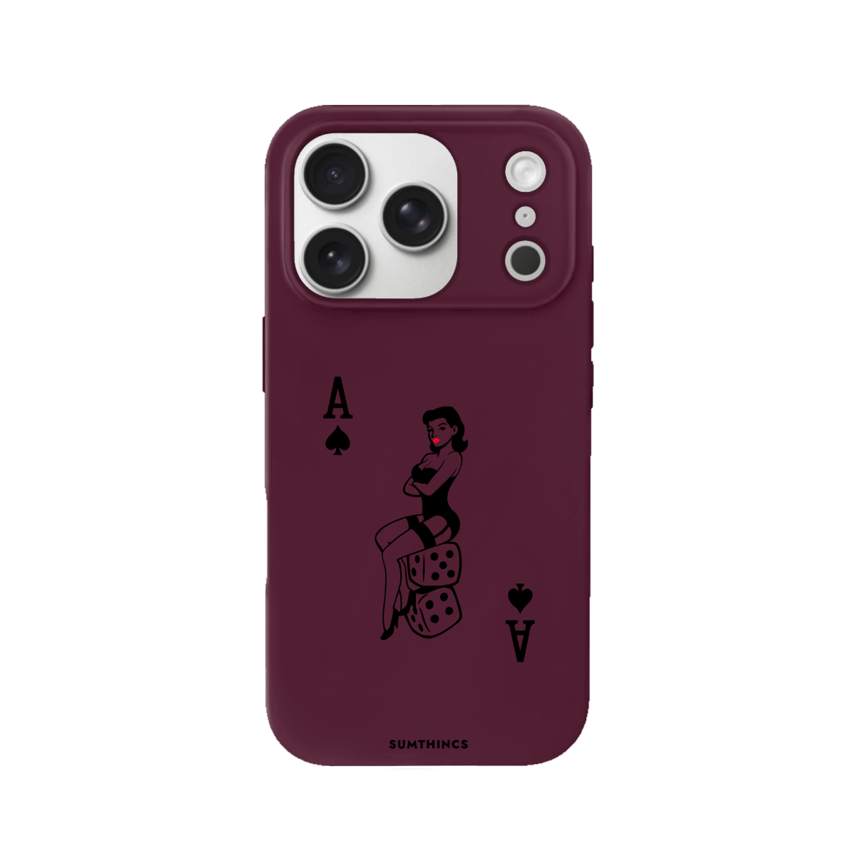 iPhone 17 Pro Ace Queen Premium Telefon Kılıfı Bordo - SUMTHINCS