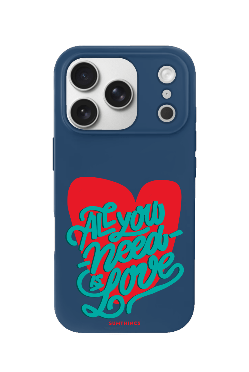 iPhone 17 Pro All You Need is Love Premium Telefon Kılıfı Pasifik Mavi - SUMTHINCS