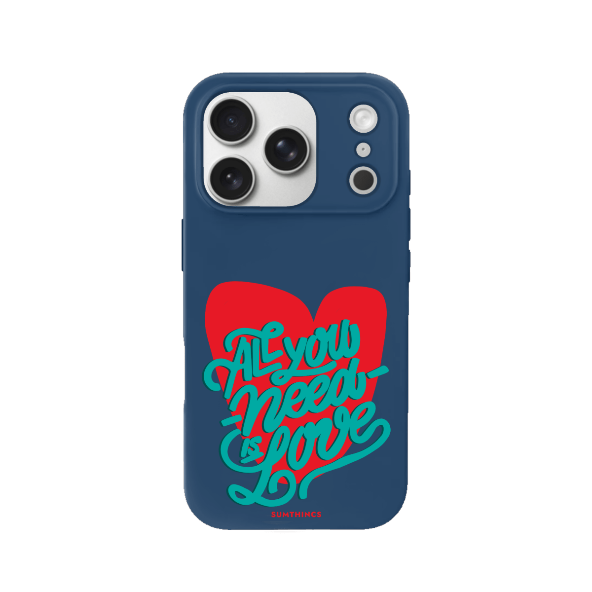 iPhone 17 Pro All You Need is Love Premium Telefon Kılıfı Pasifik Mavi - SUMTHINCS