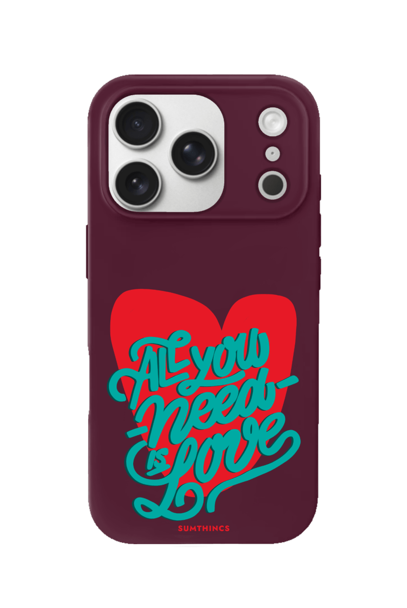 iPhone 17 Pro All You Need is Love Premium Telefon Kılıfı Bordo - SUMTHINCS