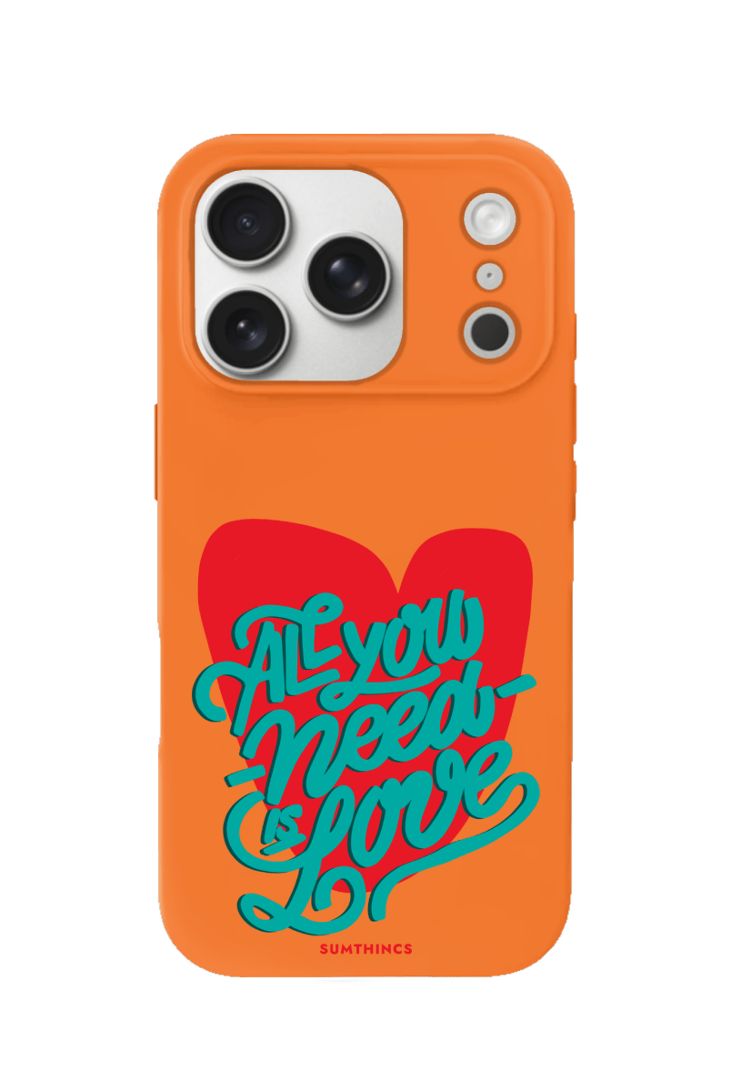 iPhone 17 Pro All You Need is Love Premium Telefon Kılıfı Turuncu - SUMTHINCS